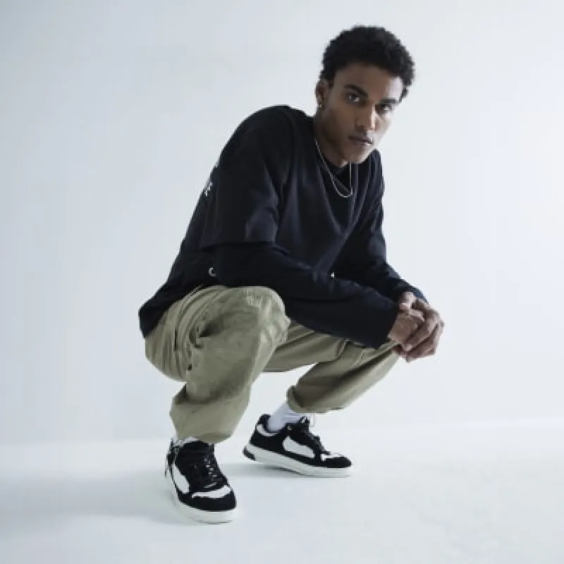 Green Dragon Embroidery Cargo Trousers sold by River Island