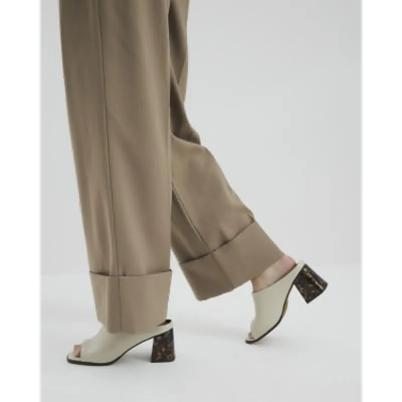 Cream Block Heeled Mule Sandals sold by River Island