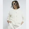 Cream 3D Floral Knit Cardigan sold by River Island