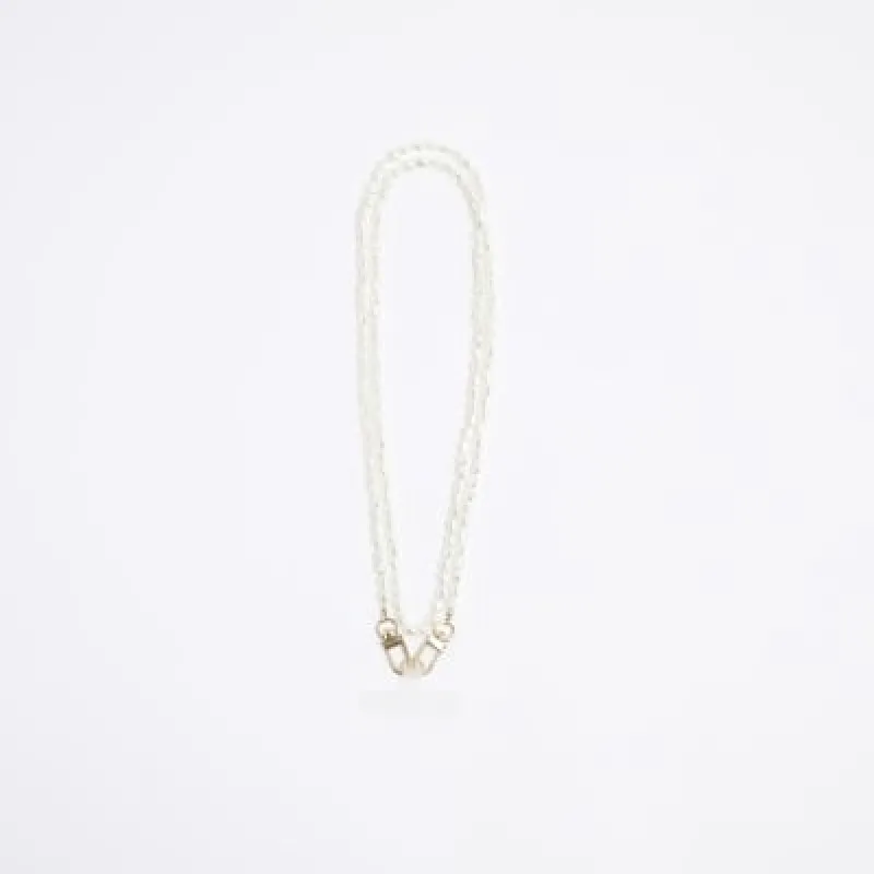 White Pearl Chain Necklace sold by River Island