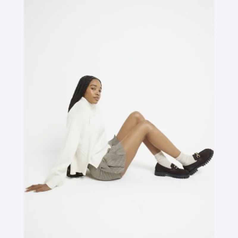 Brown Chunky Suede Snaffle Loafers sold by River Island