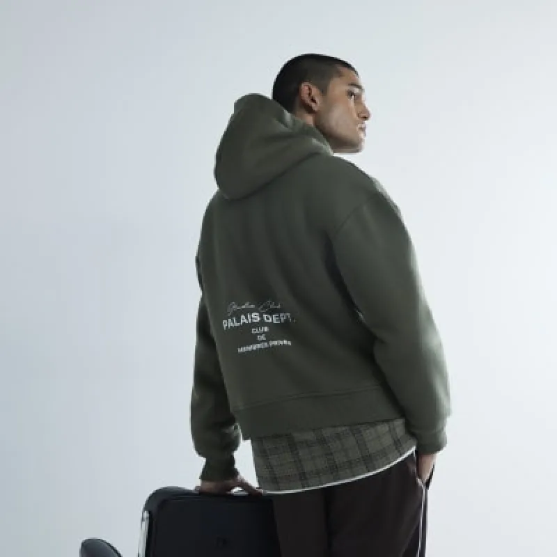 Khaki Long Sleeve Palaise Dept Hoodie sold by River Island