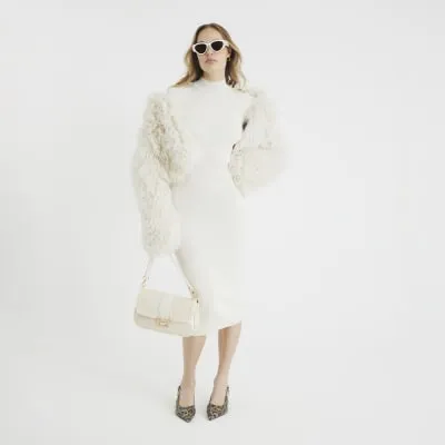 Cream Shoulder Military Dress sold by River Island