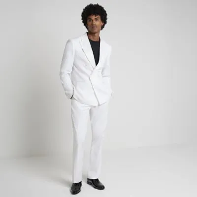 White Slim Fit Tux Jacket sold by River Island