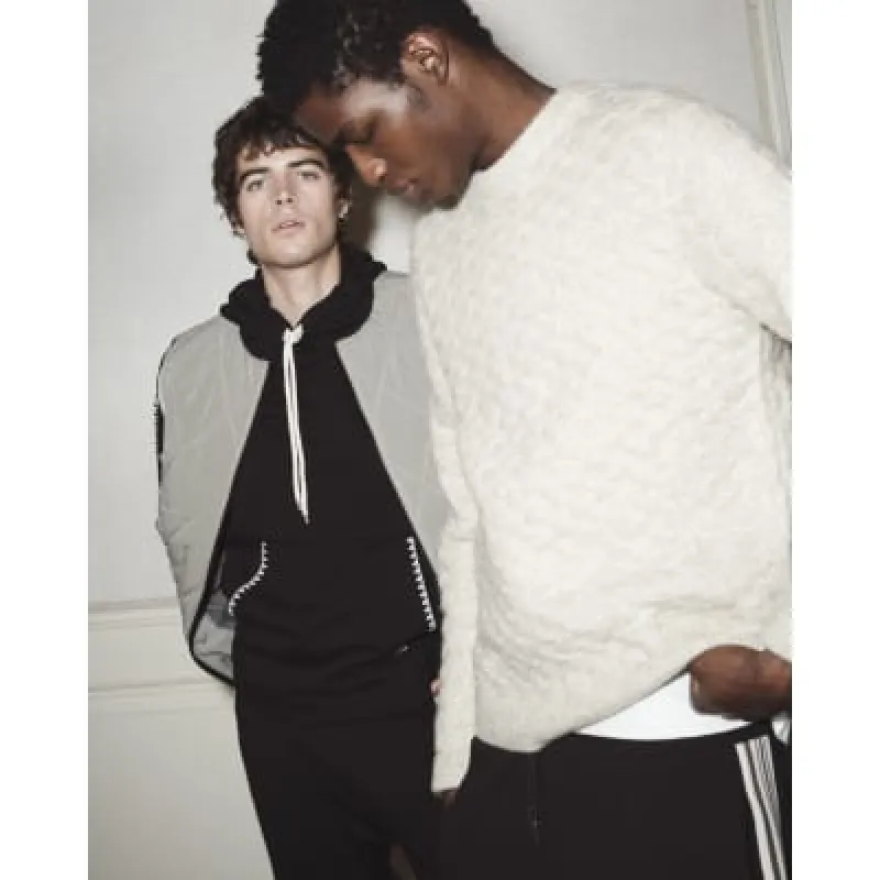 Stone Long Sleeve Cross Hatch Knit Jumper sold by River Island