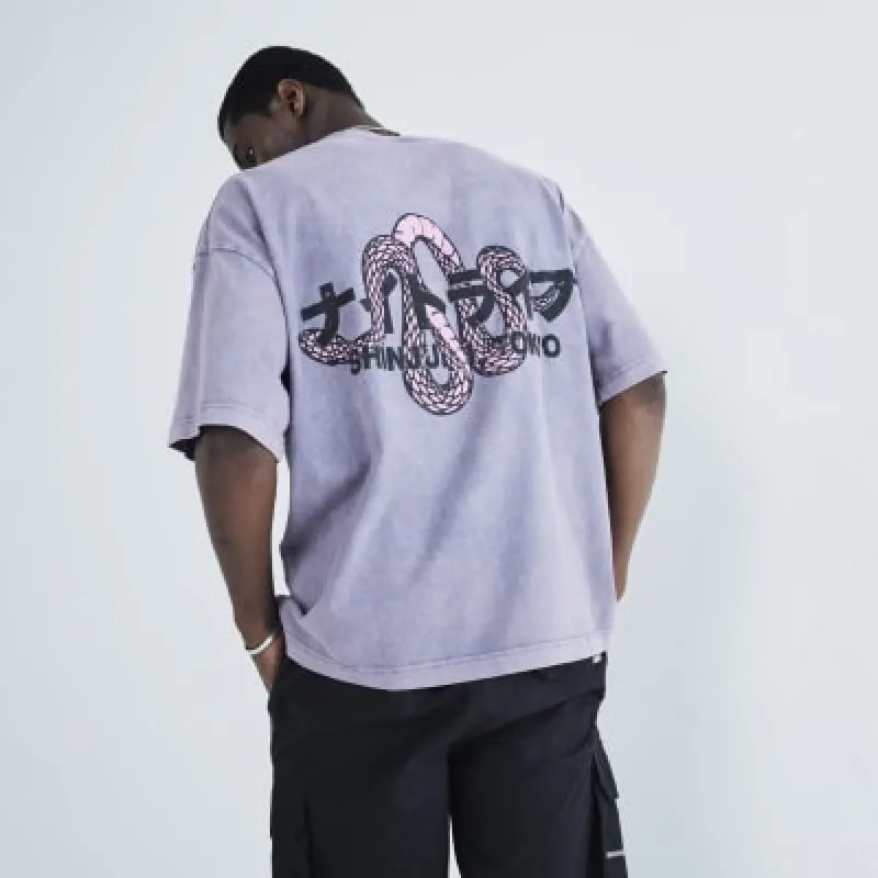 Purple Shinjuki Dragon T-Shirt sold by River Island