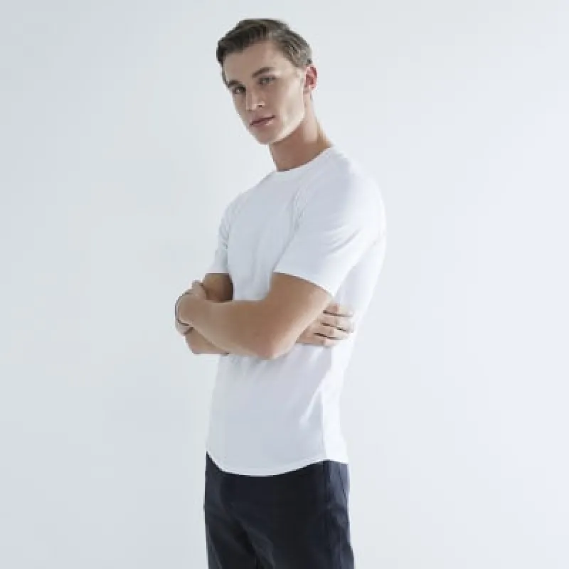White Muscle Fit Curved Hem T-Shirt sold by River Island