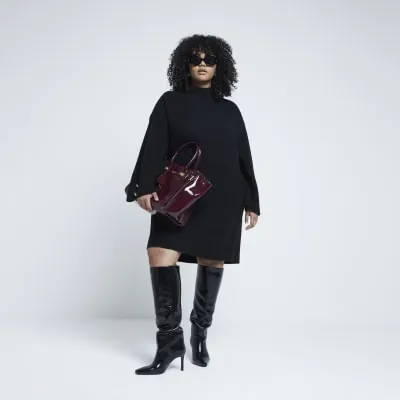 Plus Black High Neck Jumper Dress sold by River Island