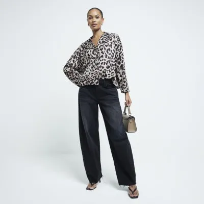 Brown Back Print Leopard Jacket sold by River Island