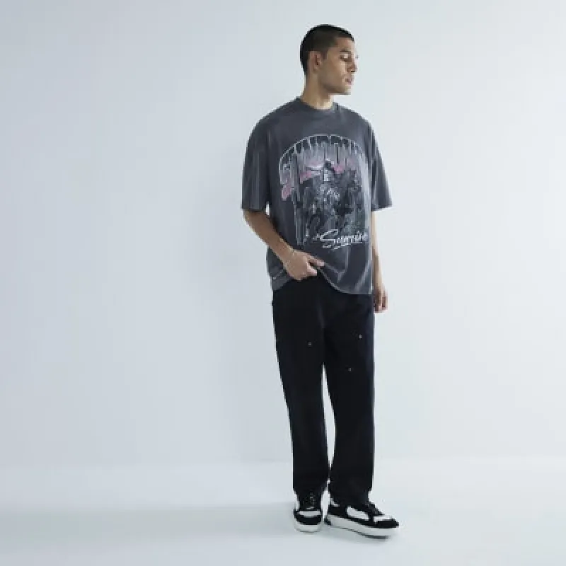 Grey Sundown T-Shirt made by River Island