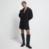 Petite Black Studded Broderie Shirt Dress sold by River Island