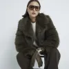 Green Plush Faux Fur Jacket sold by River Island