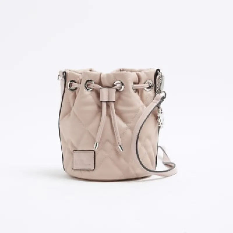 Pink Quilted Bucket Bag sold by River Island