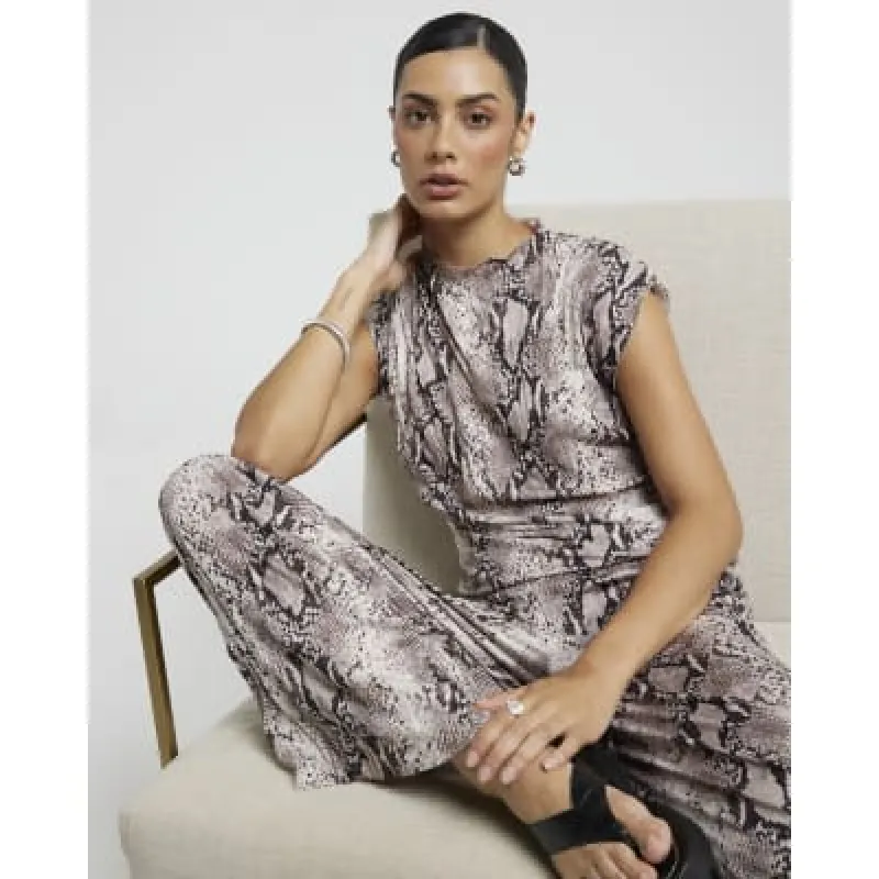 White snake print vest top sold by River Island