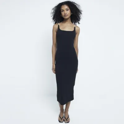 Black Balconette Trim Midi Dress sold by River Island