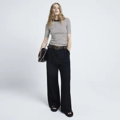 Cream short sleeved striped top sold by River Island