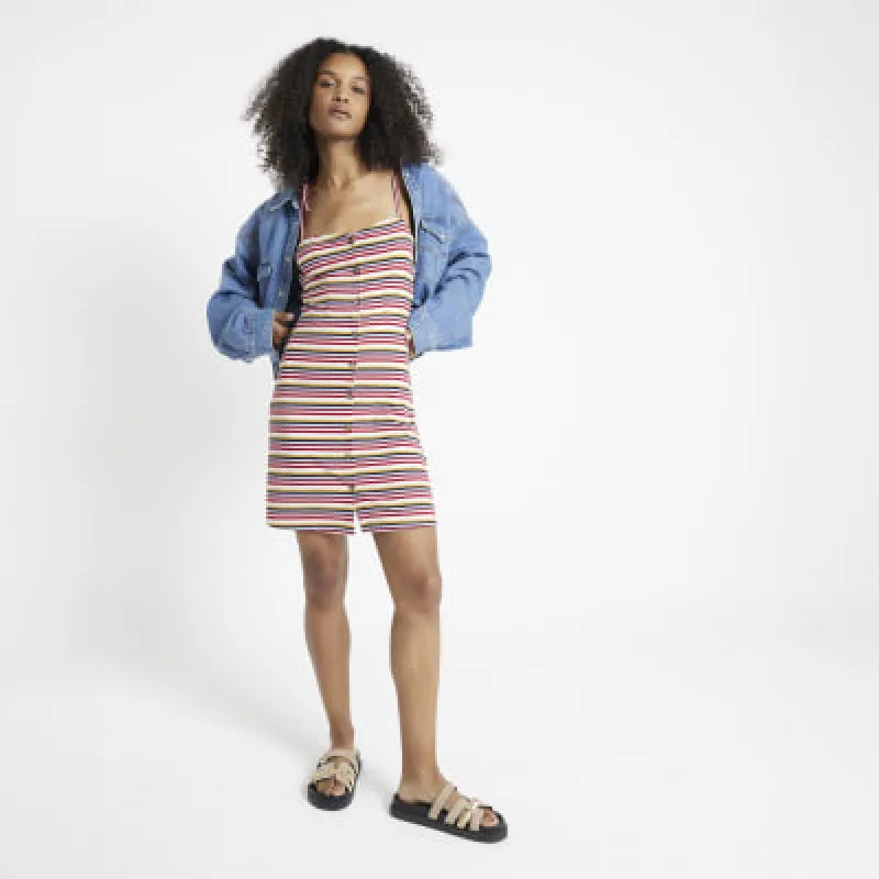 Red Stripe Tie shoulder mini dress sold by River Island