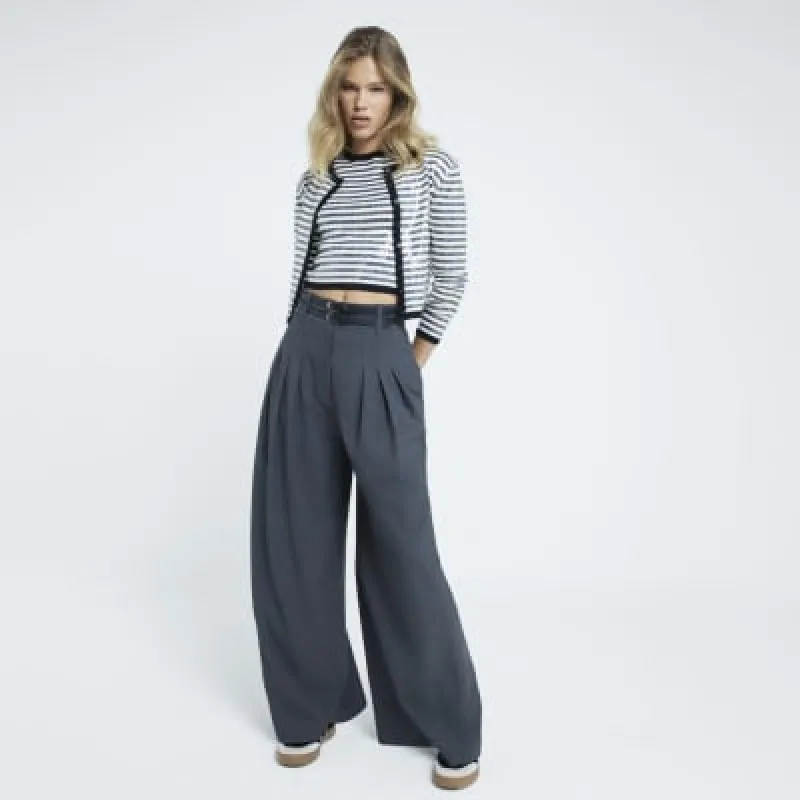 Black sequin stripe button up cardigan sold by River Island