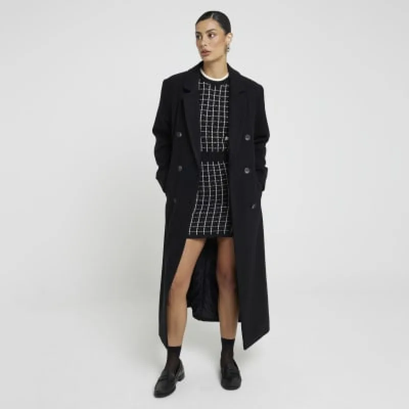 Black boucle check mini skirt sold by River Island
