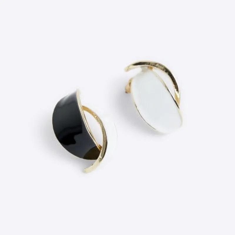 Gold stone hoop earrings sold by River Island
