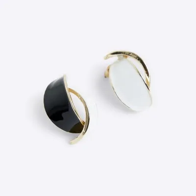 Gold stone hoop earrings sold by River Island