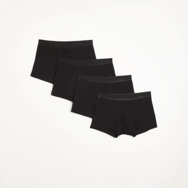 Black 4 Pack ribbed trunks sold by River Island