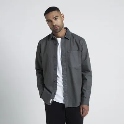 Green Regular Fit Cord Collar Shirt sold by River Island