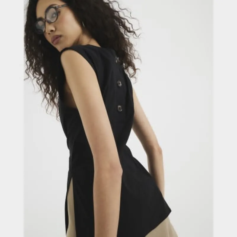 Black Tailored Tunic Top sold by River Island