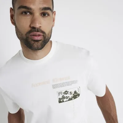 White short sleeve regular fit t-shirt sold by River Island
