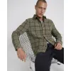 Khaki regular fit waffle texture check shirt sold by River Island