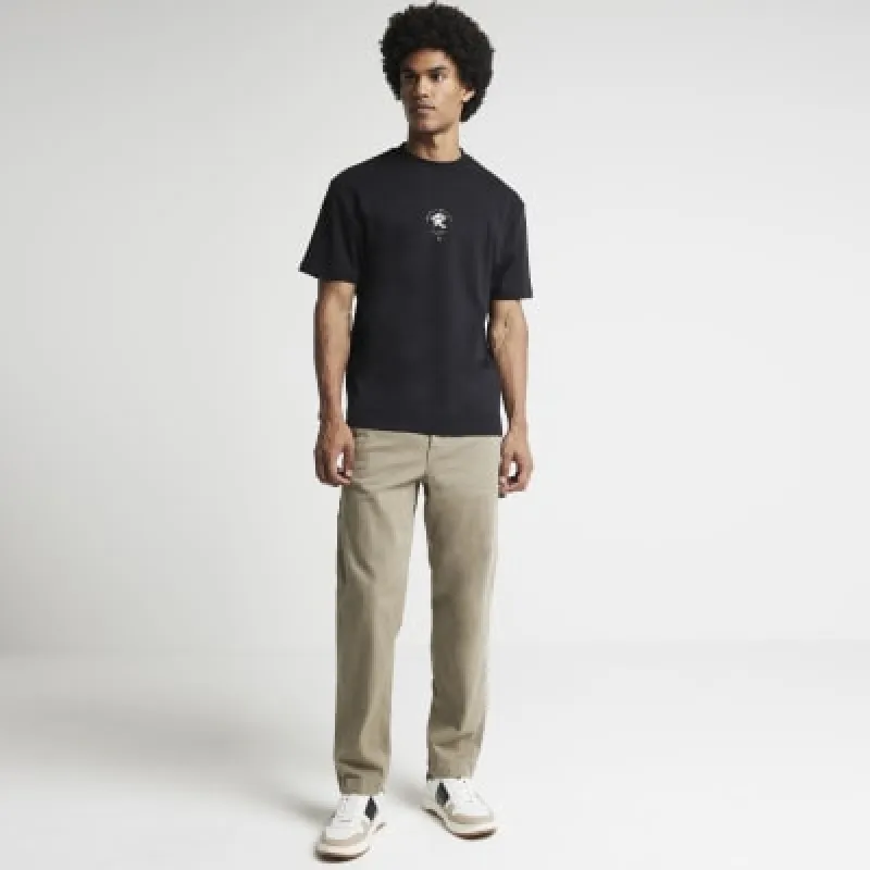 Black regular Japanese script graphic t-shirt sold by River Island