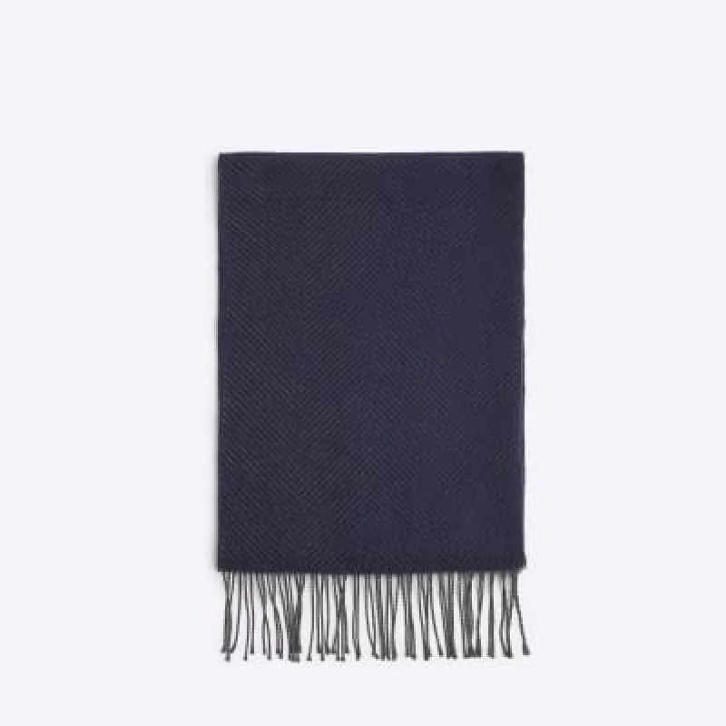 Navy Herringbone Scarf sold by River Island