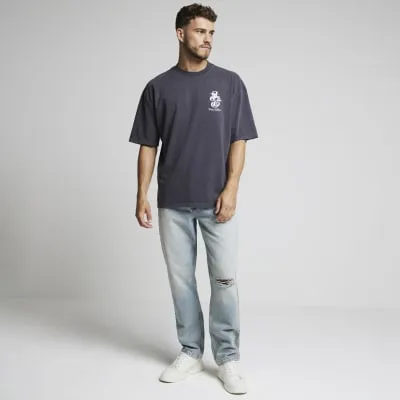 Black oversized fit graphic gothic t-shirt sold by River Island