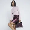 Red Metallic Mini Skirt sold by River Island