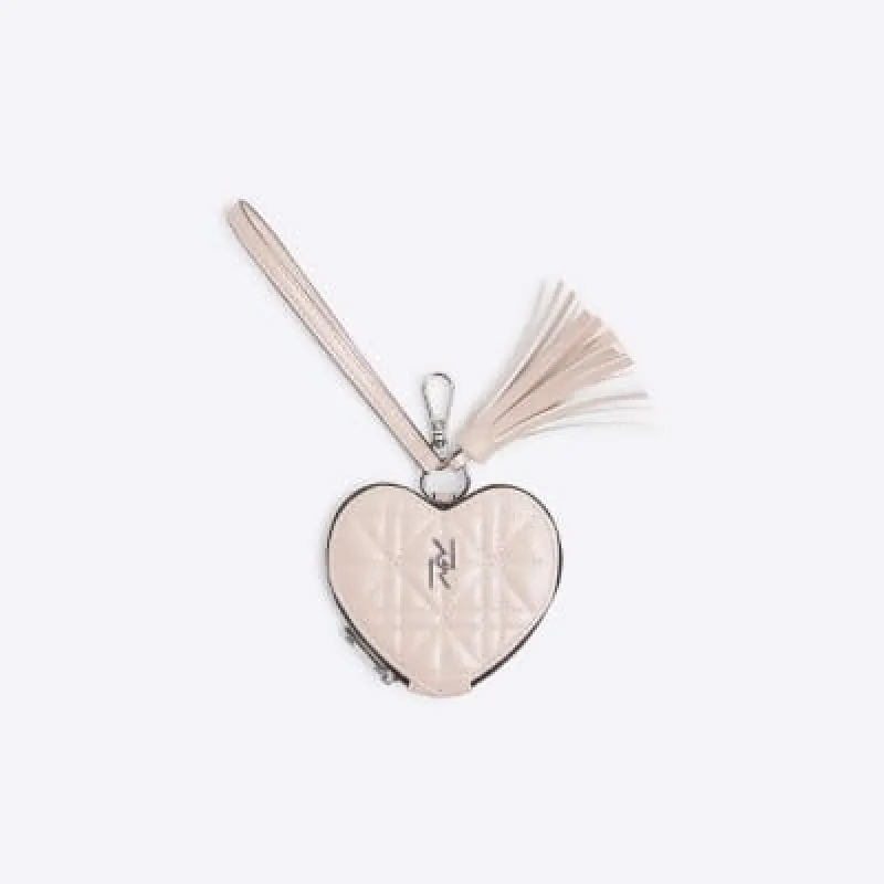 Pink Heart Clip Bag Charm Purse sold by River Island