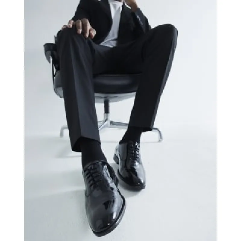 Black Patent Derby Shoes sold by River Island