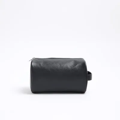 Black Faux Leather Washbag sold by River Island