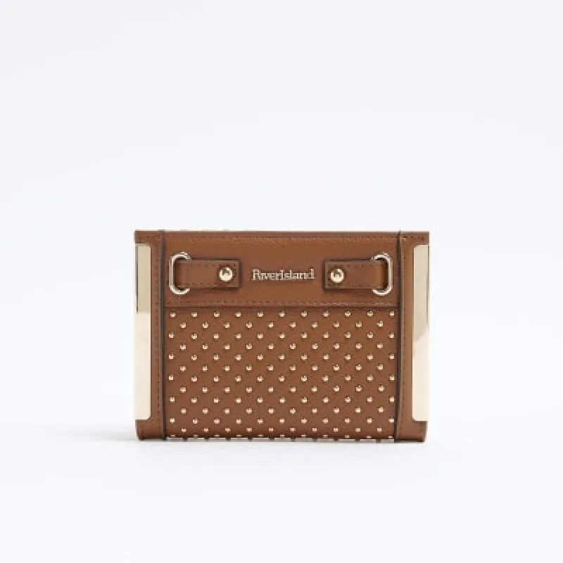 Brown Stud Foldout Purse sold by River Island