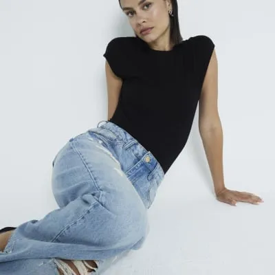 Black short sleeve bodysuit sold by River Island