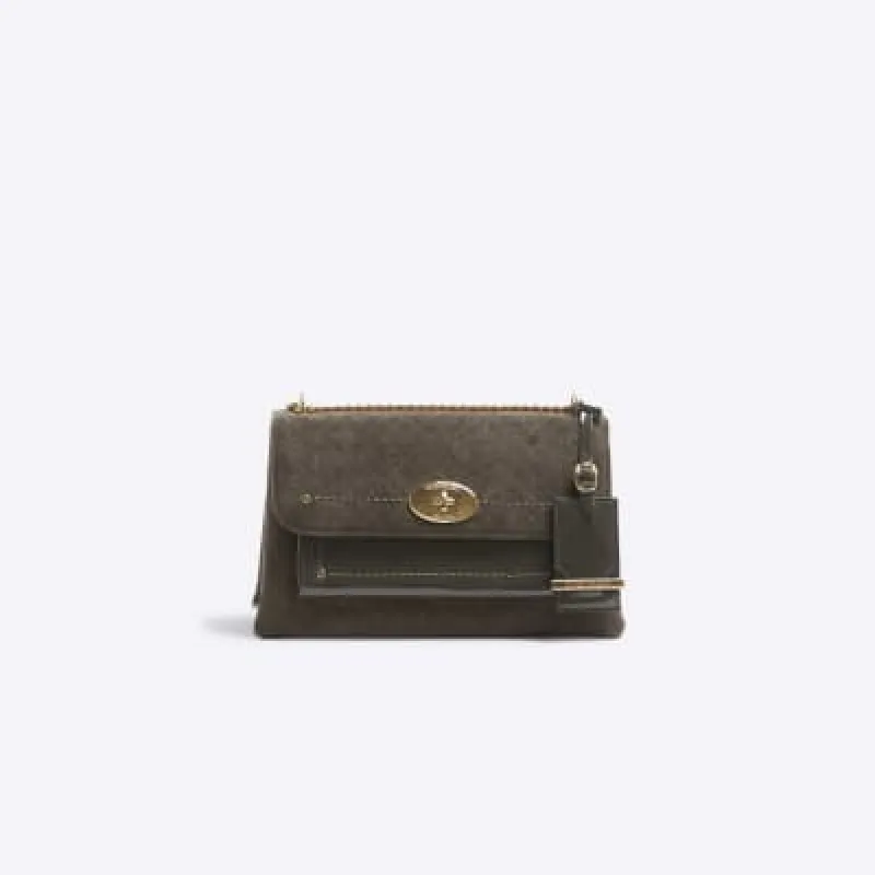 Grey Lock Pocket Shoulder Bag sold by River Island