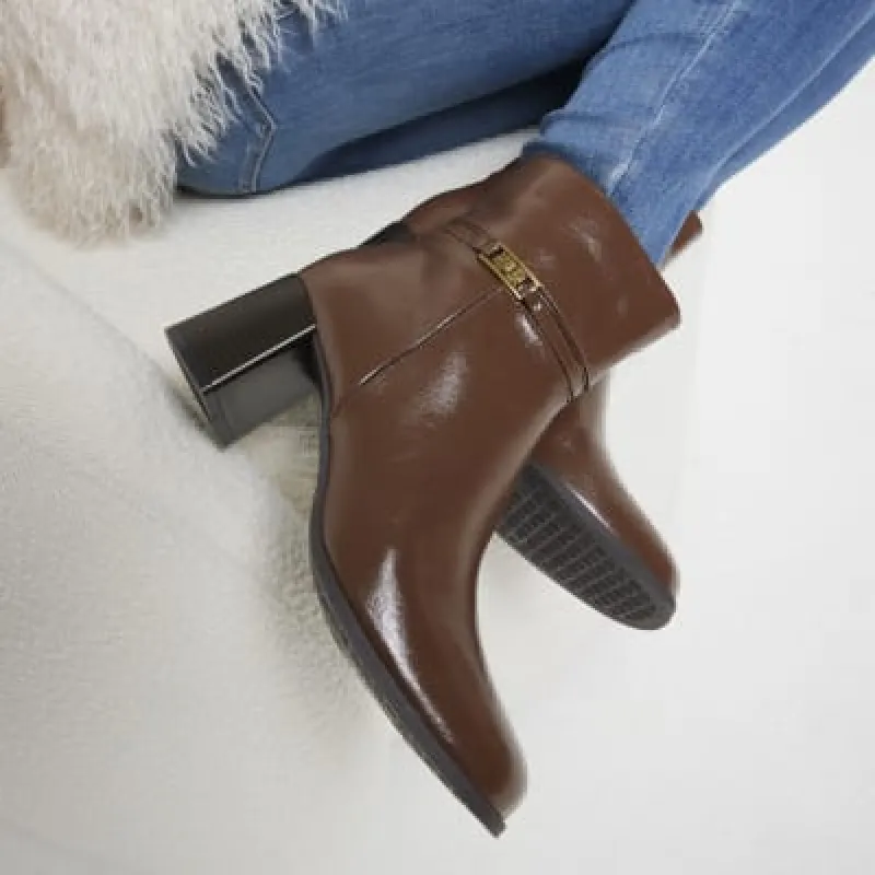 Brown Block Heel Boots sold by River Island