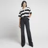 Black high waisted pocket wide leg jeans sold by River Island