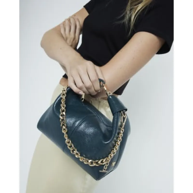 Green Buckle Handle Chain Mini Clutch Bag sold by River Island