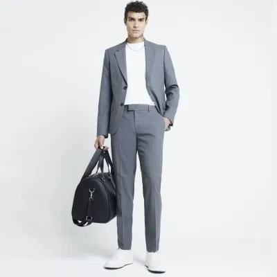 Grey Plain Skinny Suit Trousers sold by River Island