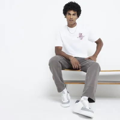 White 'Sanctuaire' floral graphic t-shirt sold by River Island