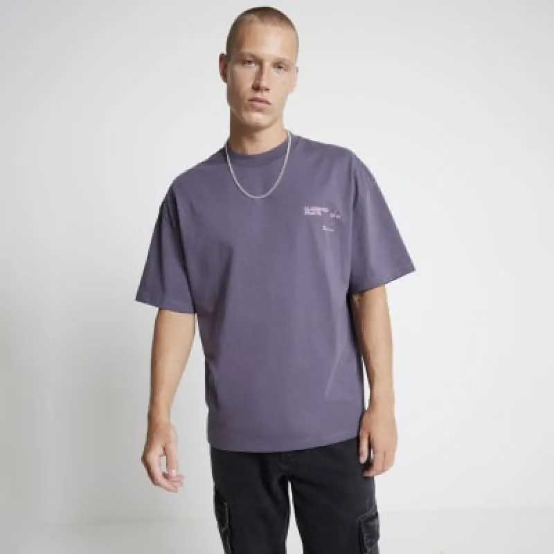 Purple Oversized fit graphic T-shirt sold by River Island