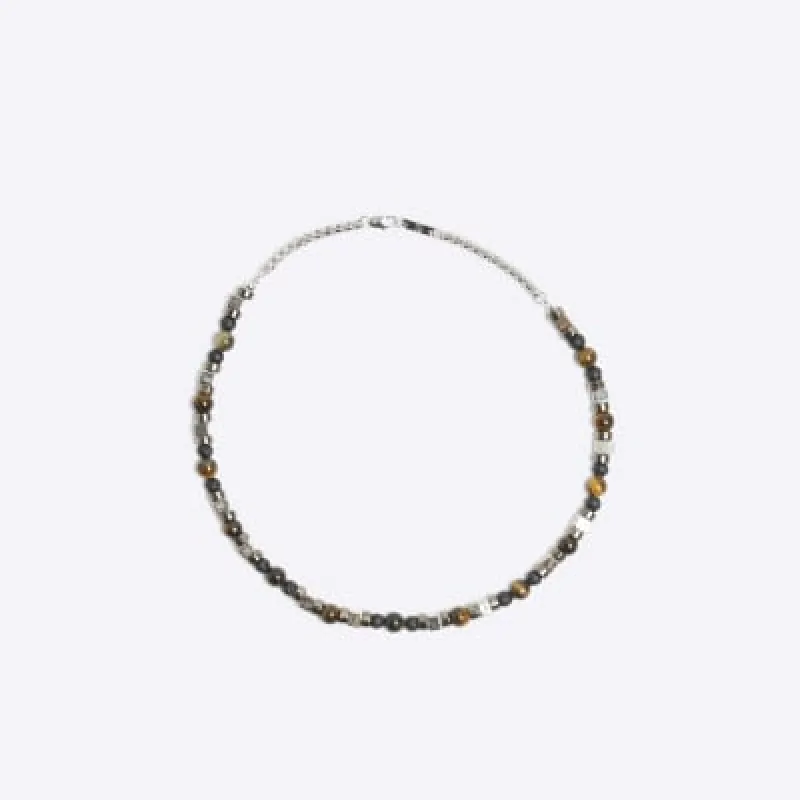 Brown tigers eye beaded necklace sold by River Island