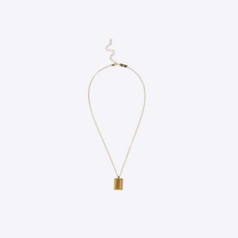 Gold tigers eye necklace sold by River Island