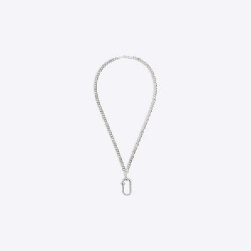 Silver carabiner pendant necklace sold by River Island