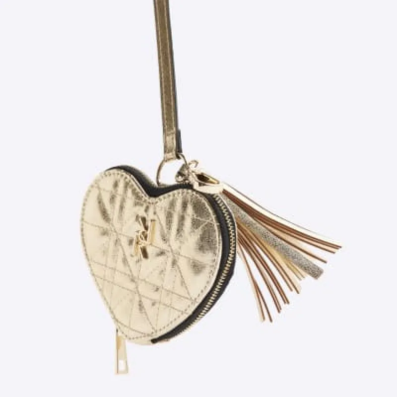 Gold Heart Clip Bag Charm Purse sold by River Island